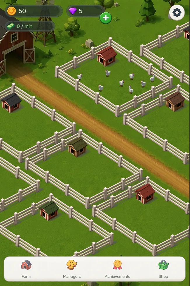 The game in a portrait window